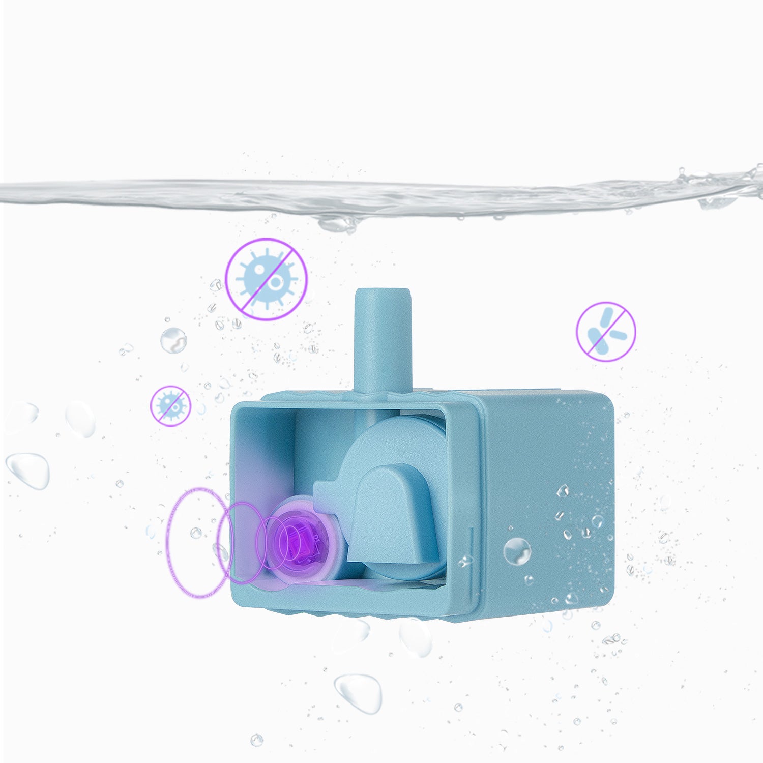 EverSweet 3 Pro UVC wireless water pump performing high-efficiency disinfection to keep drinking water clean
