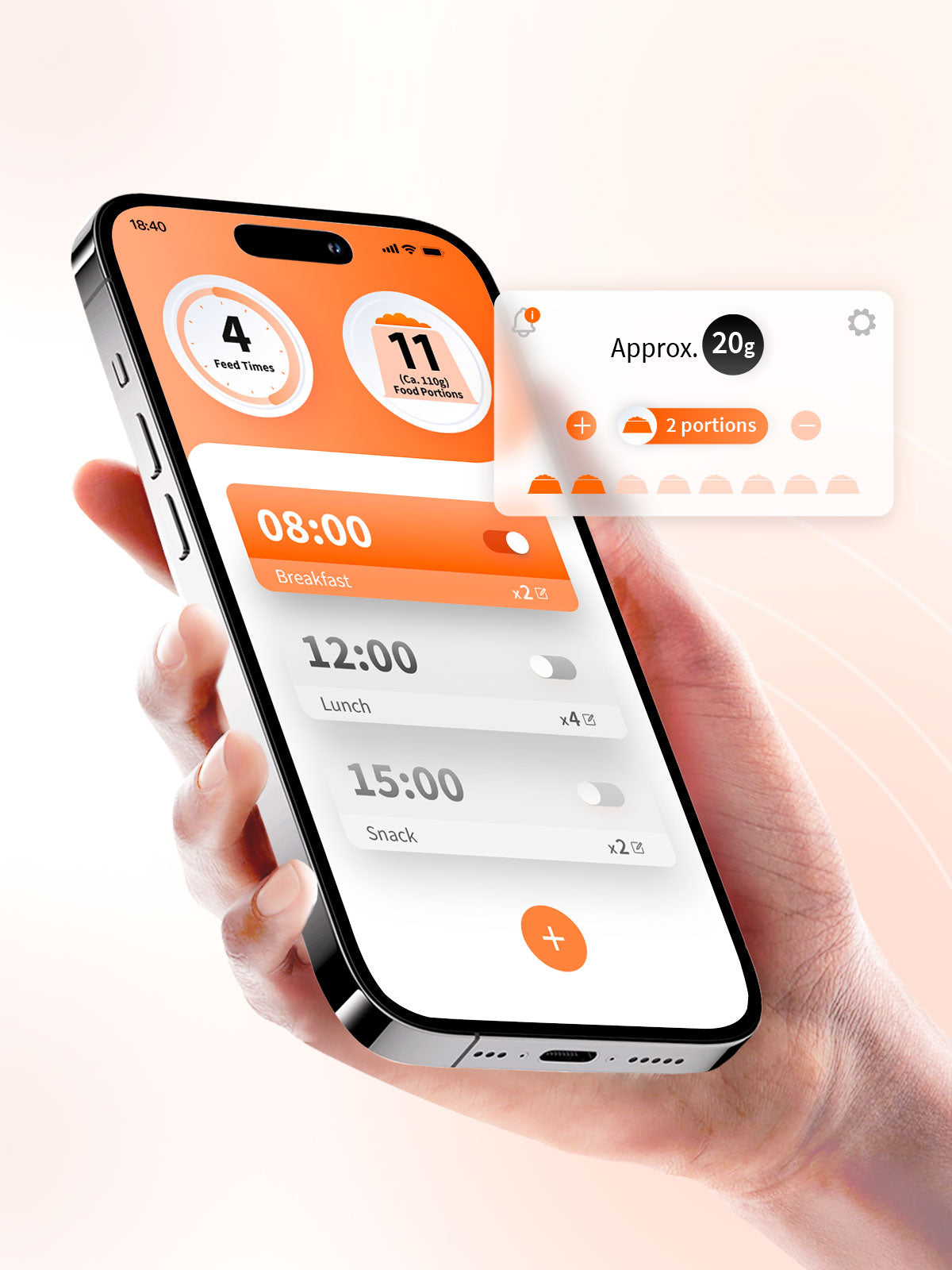 PETKIT YumShare Solo with camera automatic cat feeder app allows customized feeding plans, precise portion control, and extra feeding